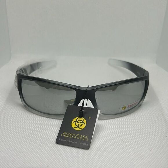 Biohazard Mens Mirrored Sunglasses - Picture 3 of 3